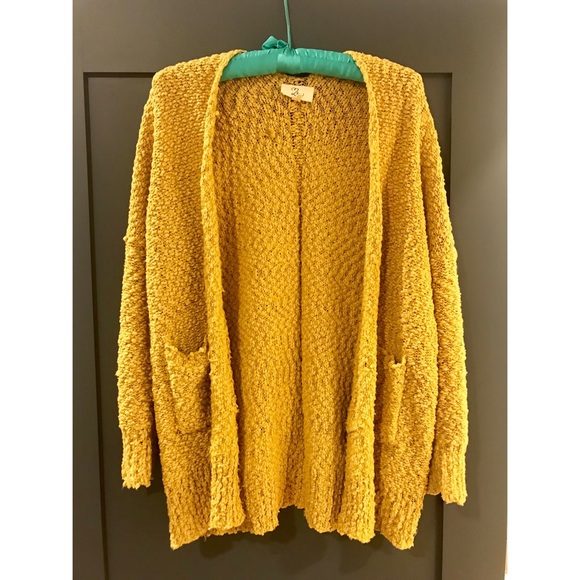 chunky mustard cardigan